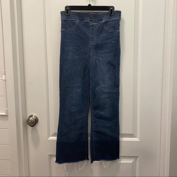 Spanx Distressed Cropped Flared Denim Jeans - Picture 5 of 6